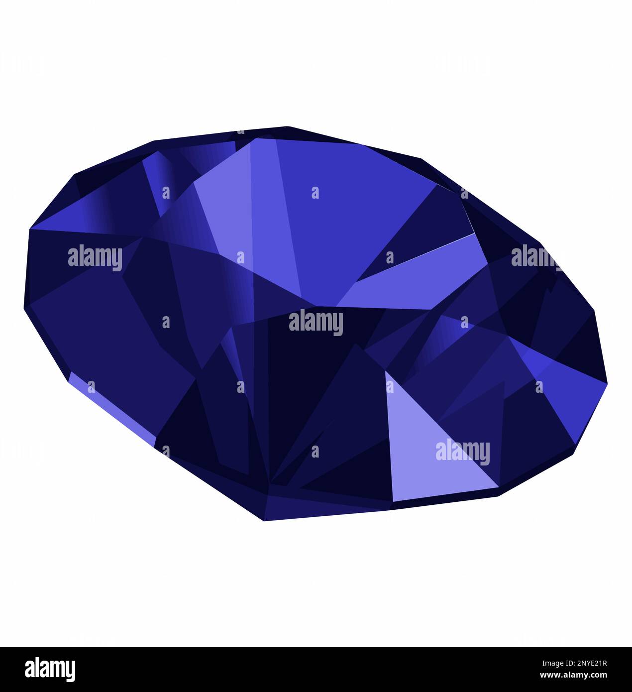 Sapphire precious stone isolated over white background vector ...