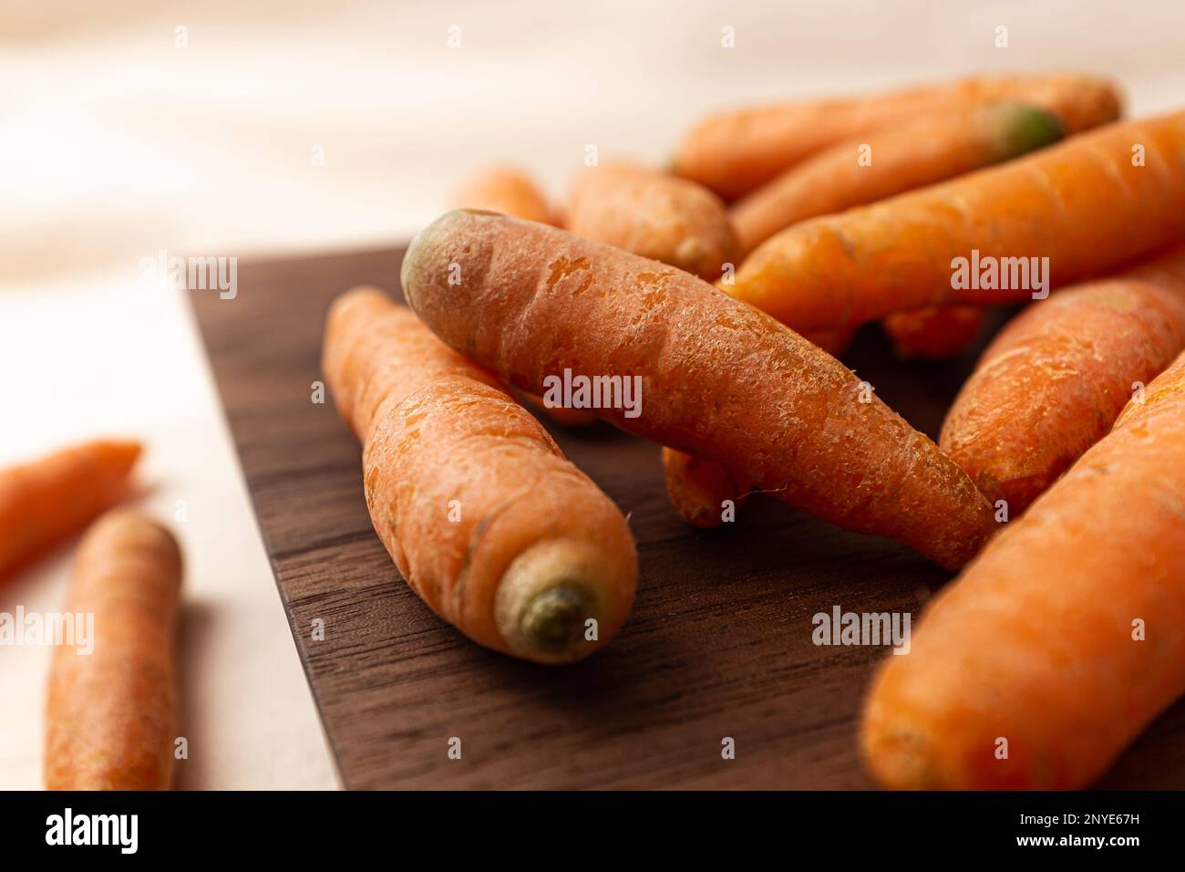 small carrots. sweet vegetables. Vegetables rich in vitamin A Stock Photo