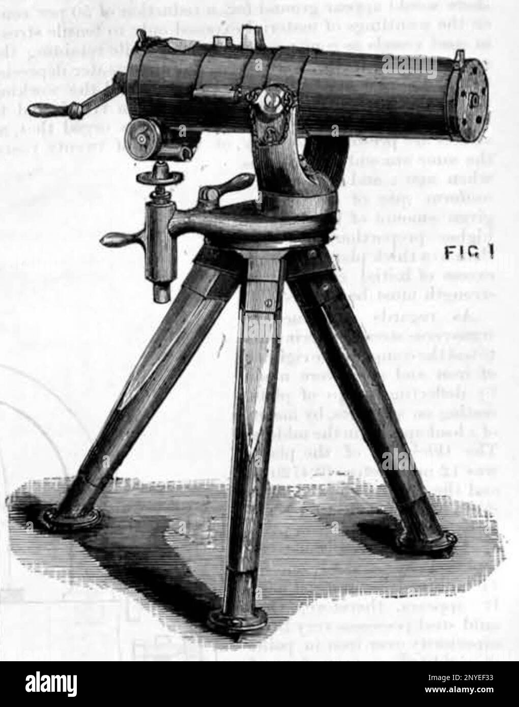 This is the 5-barrel Gatling gun Stock Photo