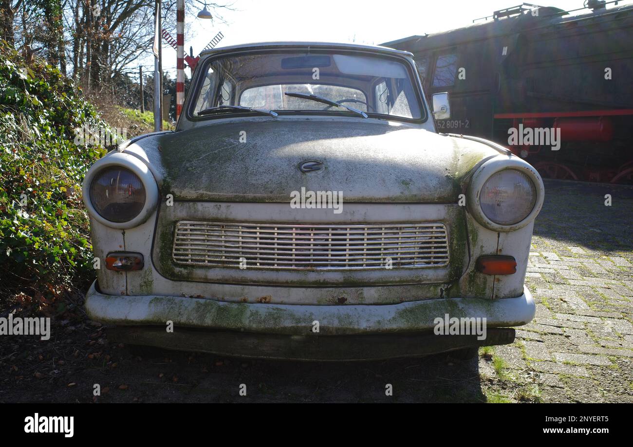 Lieren, Netherlands Feb 28 2023 An old Trabant 601. This car was build in the DDR from 1964 to 1990. Stock Photo
