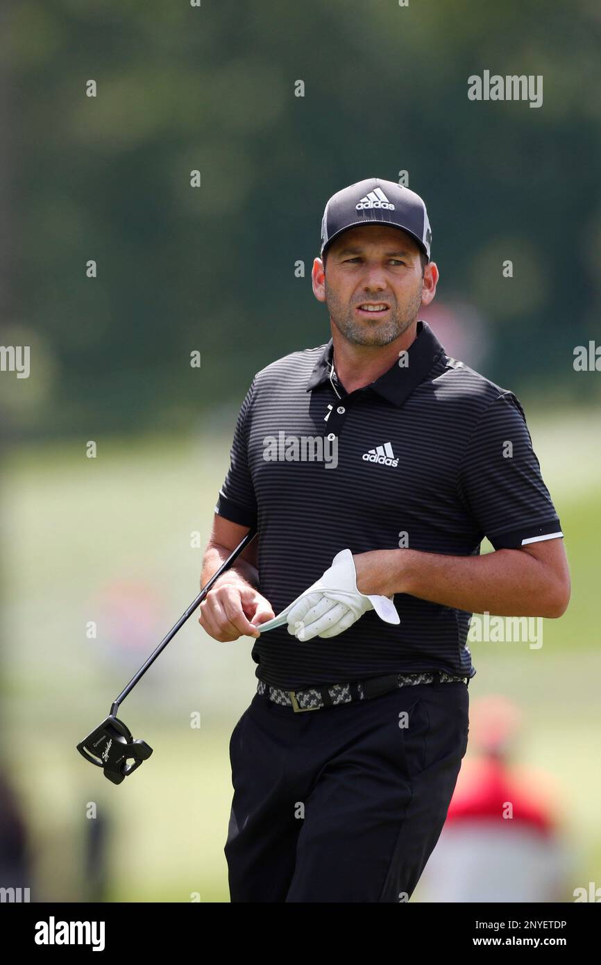 AKRON, OH - AUGUST 05: Sergio Garcia walks the 8th hole during the third  round of the World Golf Championship-Bridgestone Invitational on August 5,  2017 at Firestone Country Club South Course in