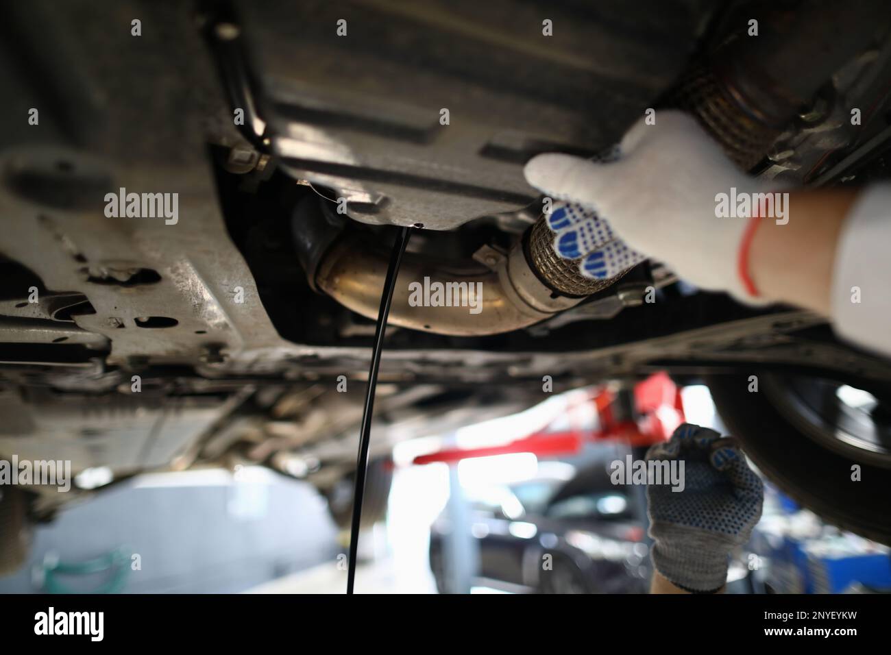 Car was raised for service to check condition of car running gear Stock