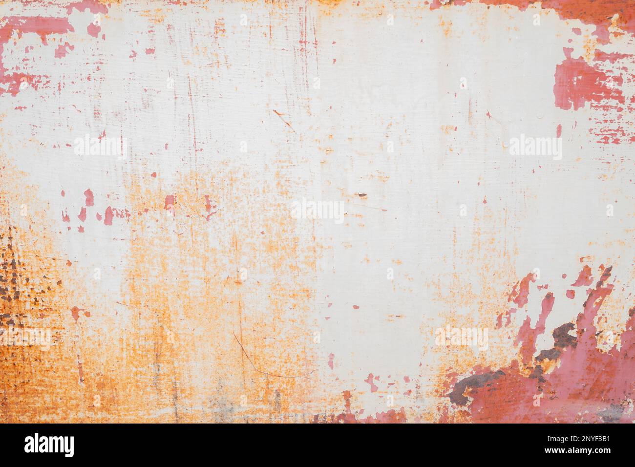 Scratched surface with paint and rust stains texture. Stock Photo