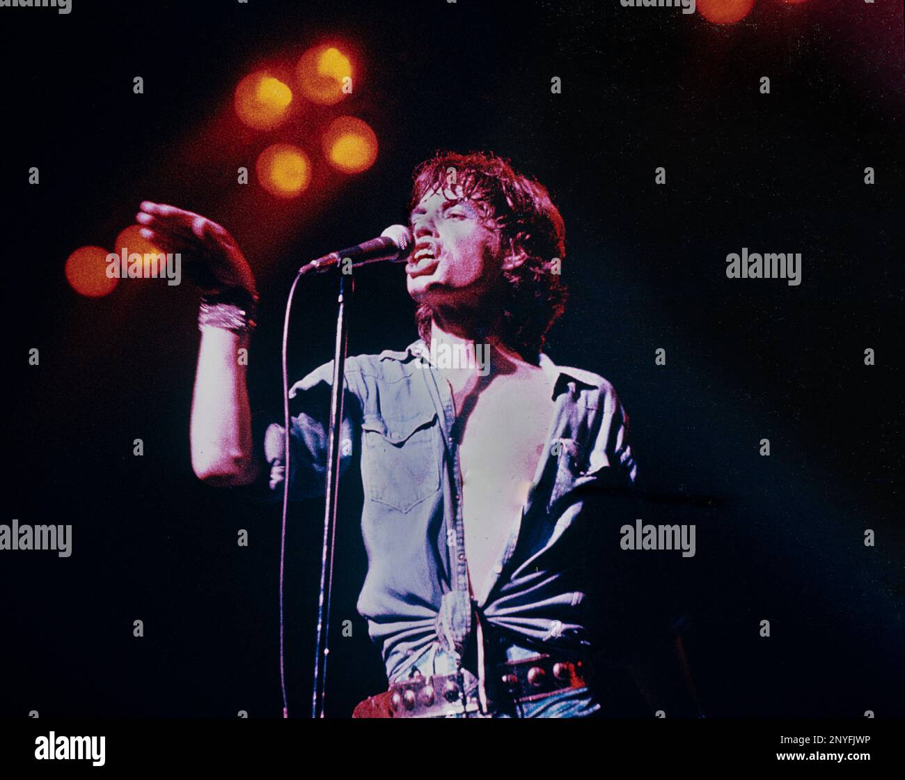 Mick Jagger live on stage with the Rolling Stones Stock Photo Alamy