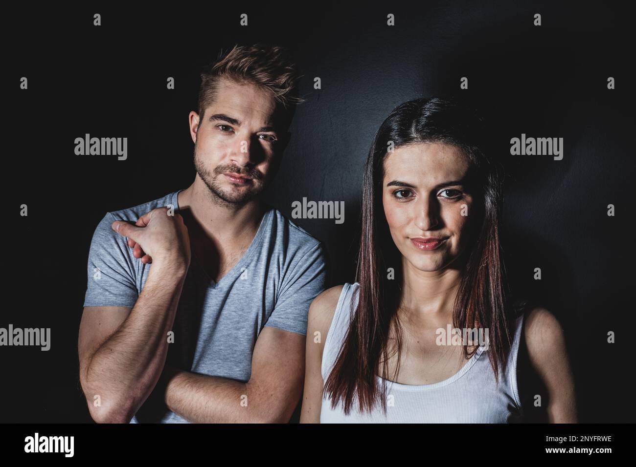 Couple posing in studio Stock Photo