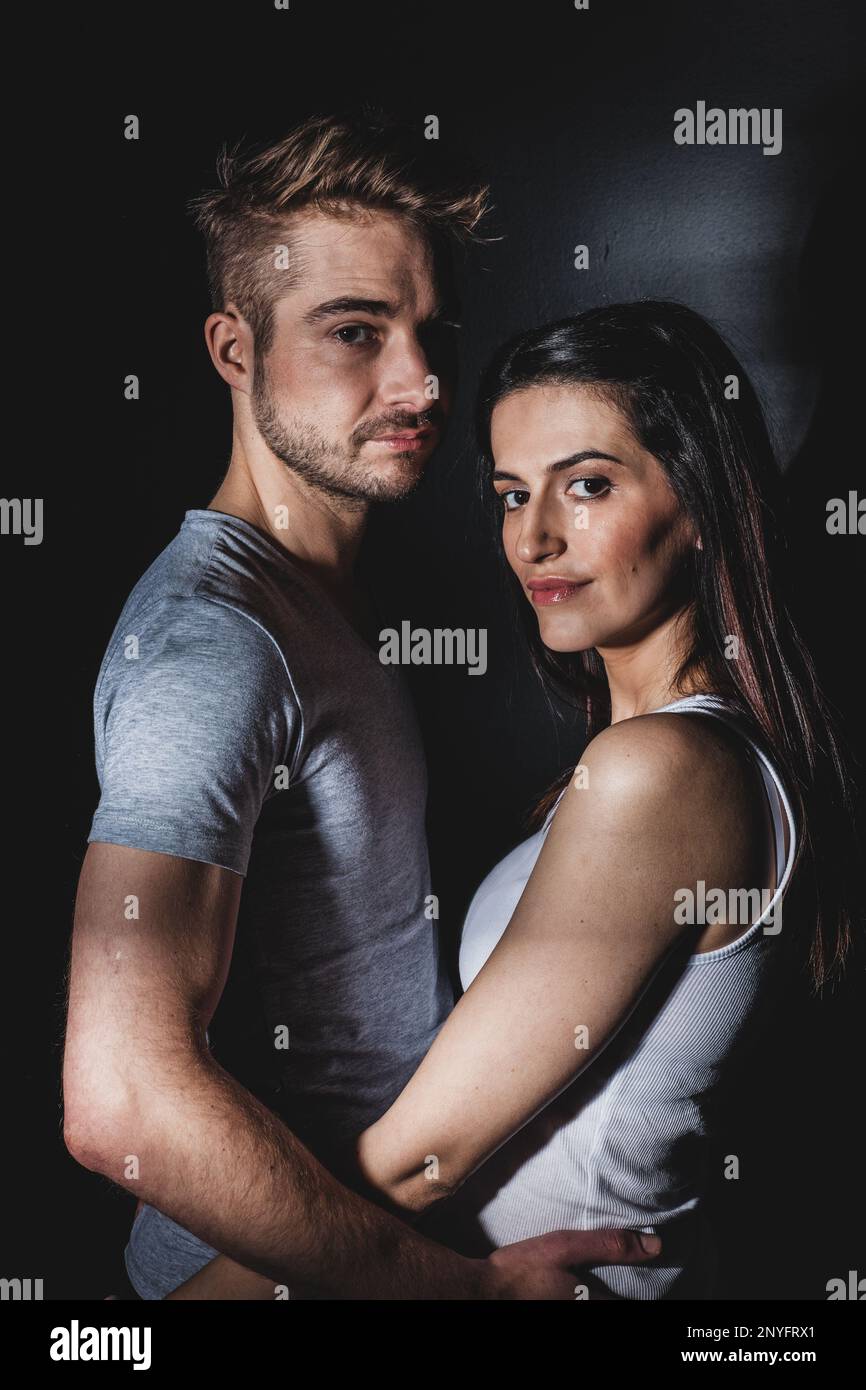 Couple posing in studio Stock Photo