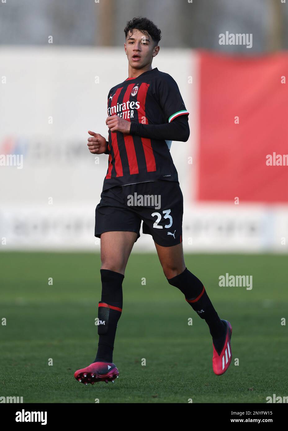 Adam Bakoune of AC Milan in action during the match between ACF News  Photo - Getty Images