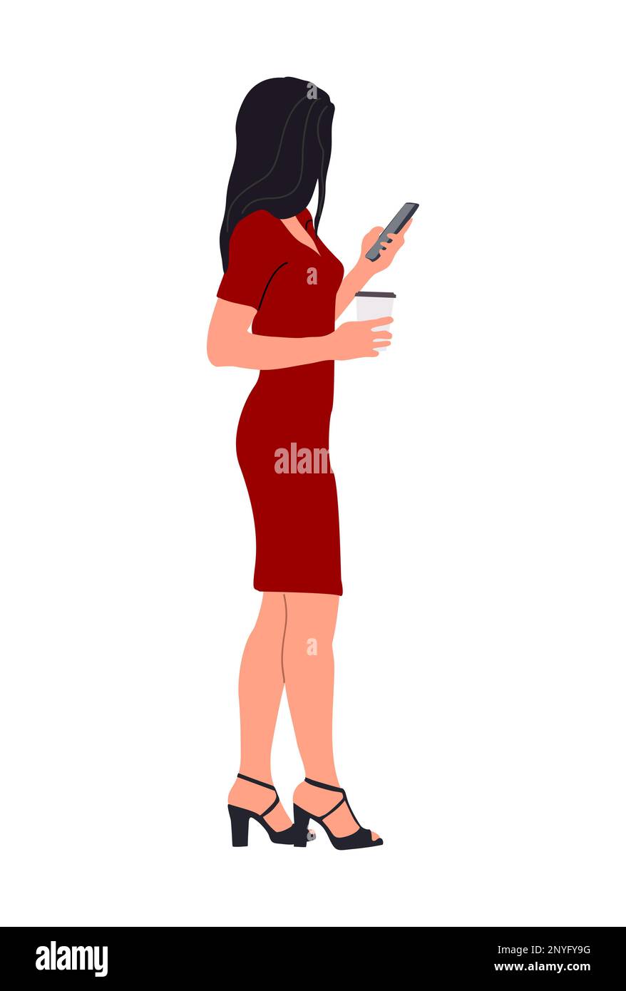 Business woman character Vector isolated on white Stock Vector Image ...