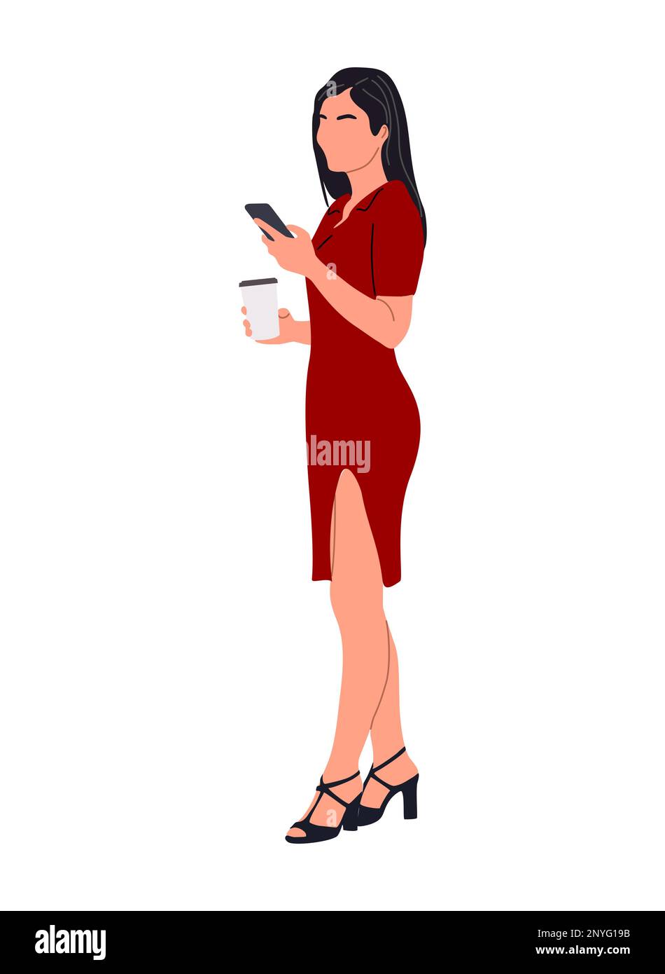 Business woman character Vector isolated on white Stock Vector Image ...