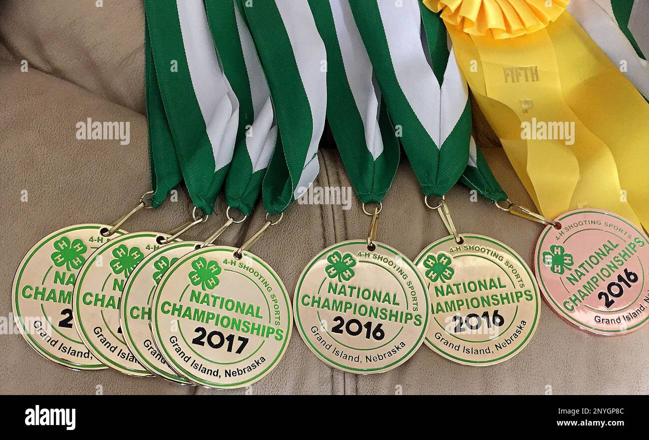 Hannah Persell displays an array of medals picked up at the 4-H