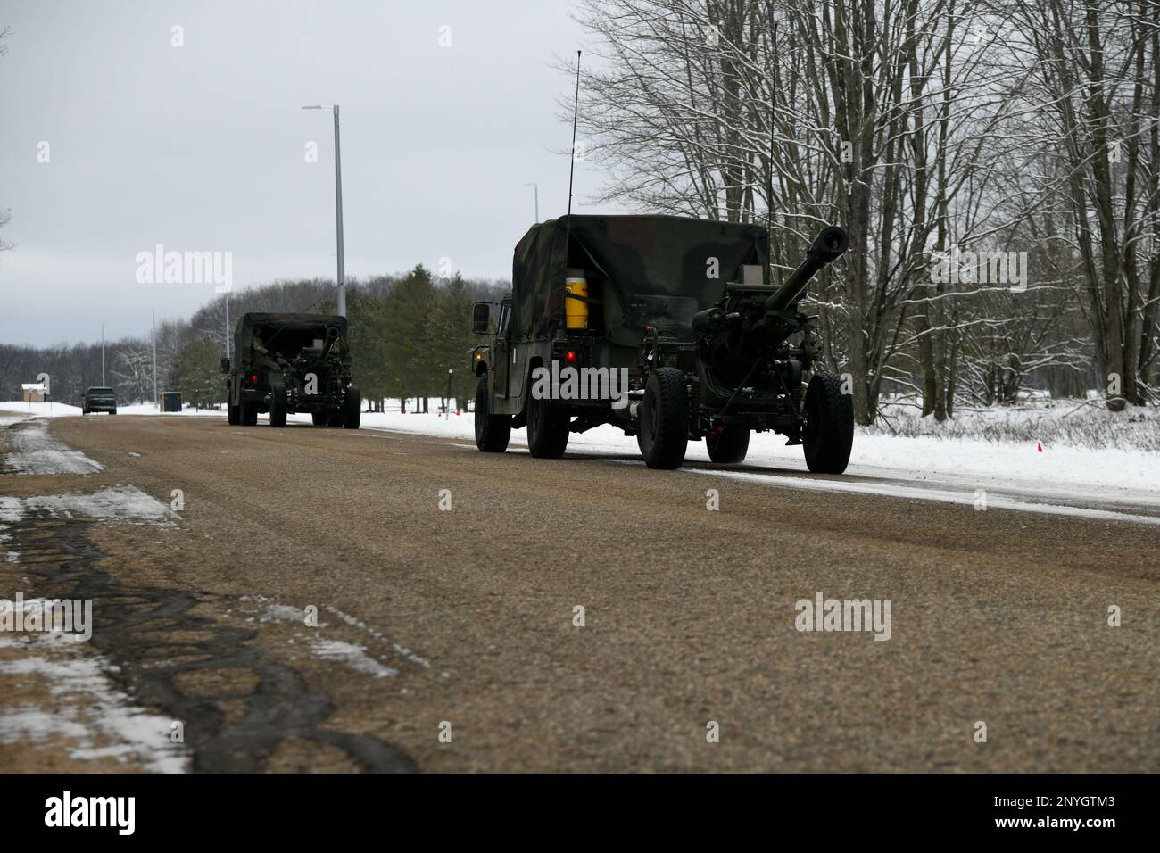 Vehicles from the 1120th Field Artillery Regiment, Wisconsin Army