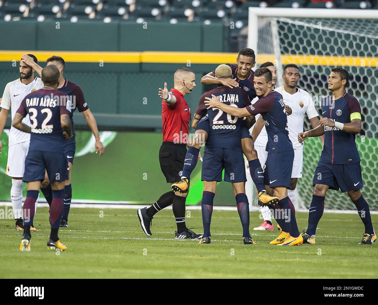 July 19, 2017 - Detroit, Michigan, U.S - during the International Champions  Cup between AS Roma and Paris Saint- Germain at Comerica Park in Detroit,  Michigan. Paris Saint- Germain won the match