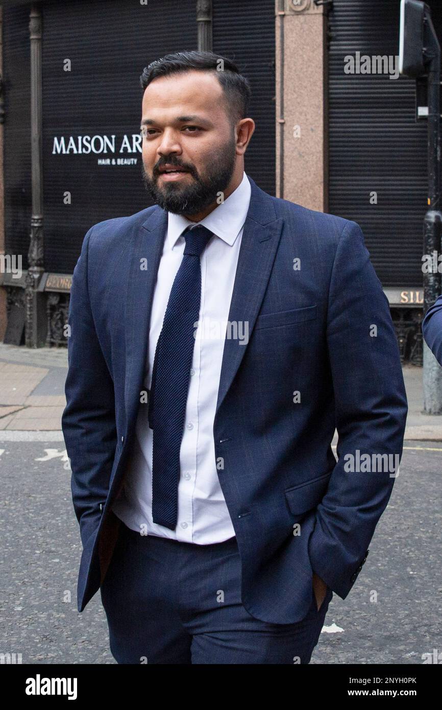 Azim Rafiq London ,United Kingdom -02/02/2023. Ex-Yorkshire Cricket player Azeem ...