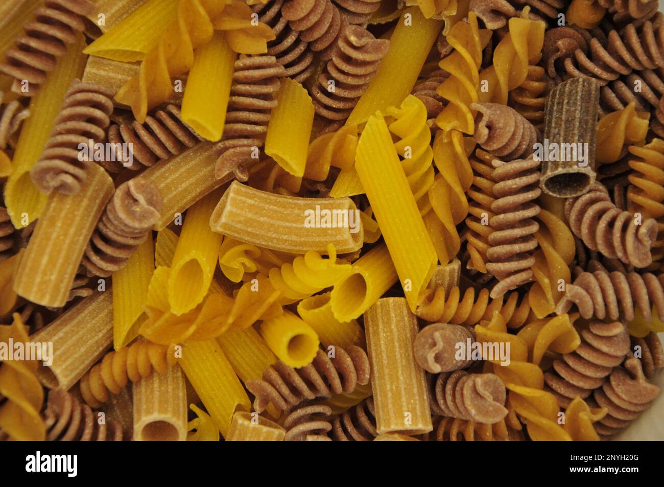 different types of pasta in the studio Stock Photo