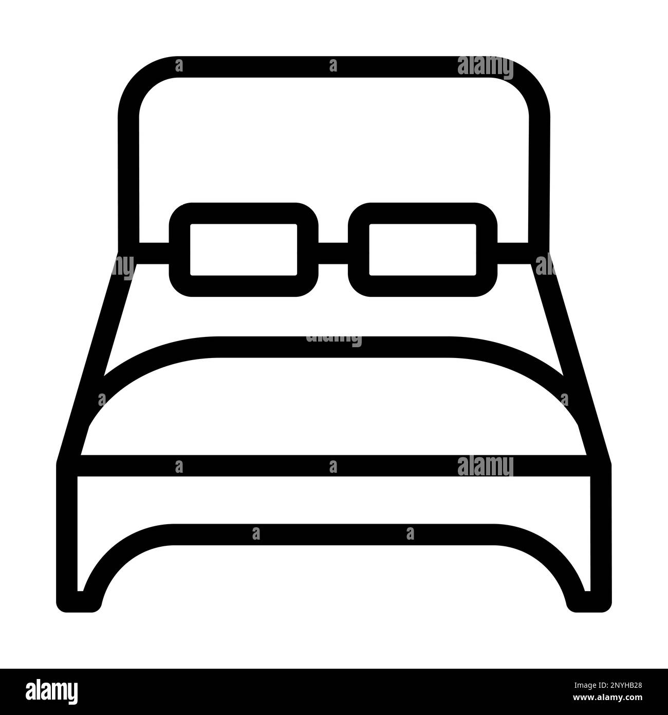 Double Bed Thick Line Icon Stock Photo - Alamy