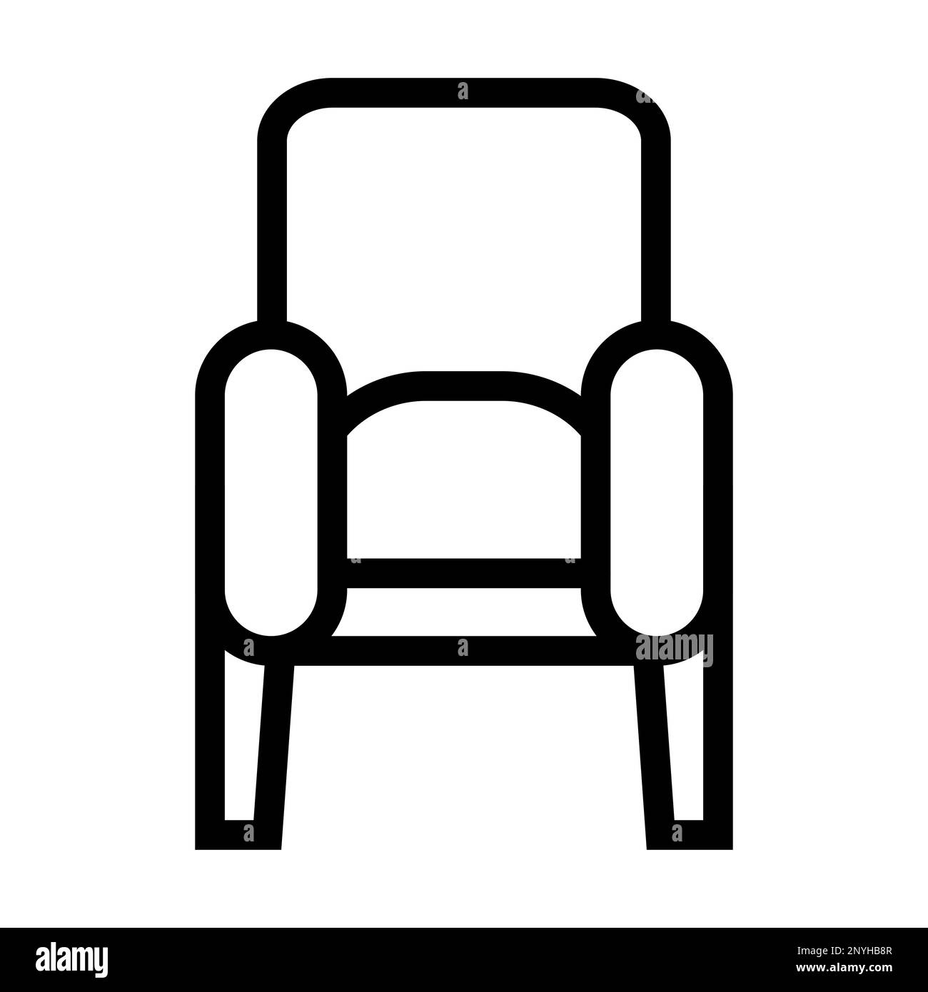 Armchair Thick Line Icon Stock Photo