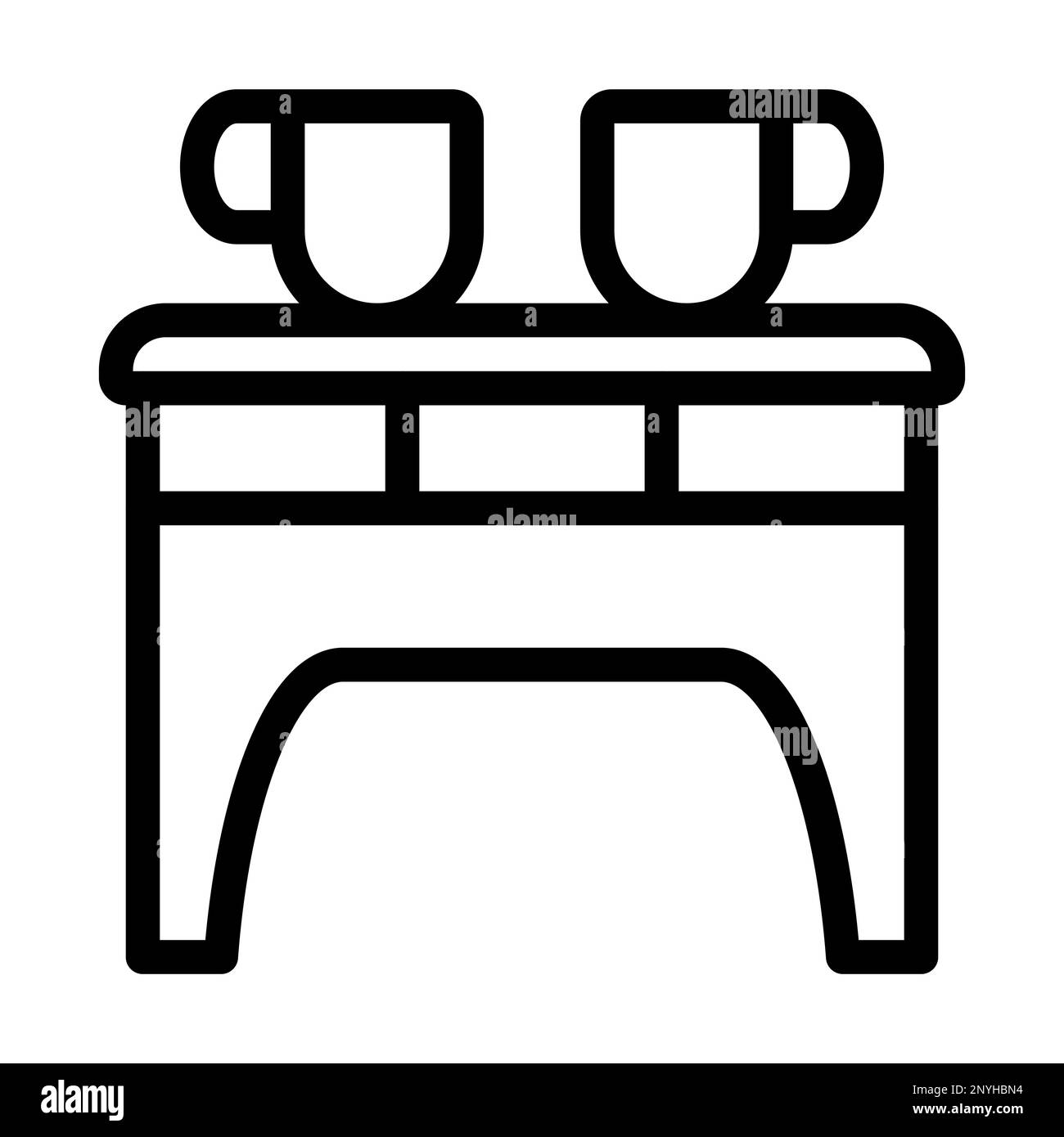 Coffee table icon outline Black and White Stock Photos & Images - Alamy