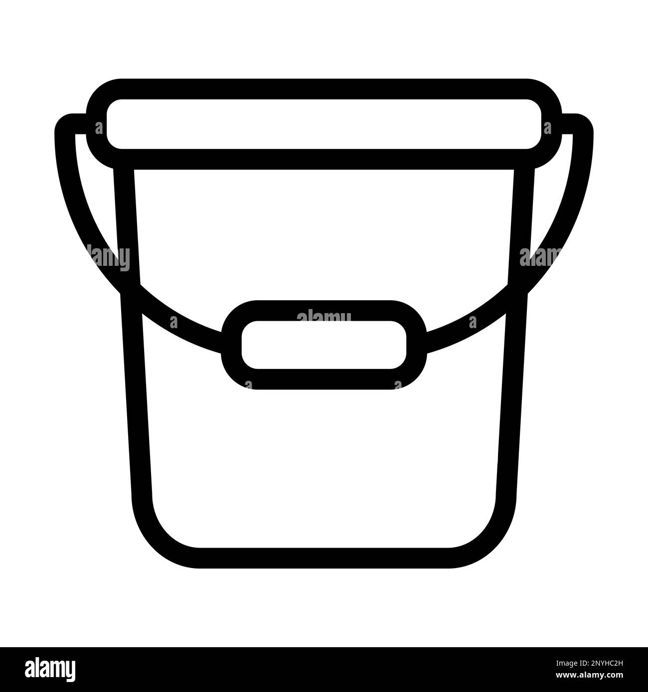Water Bucket Thick Line Icon Stock Photo