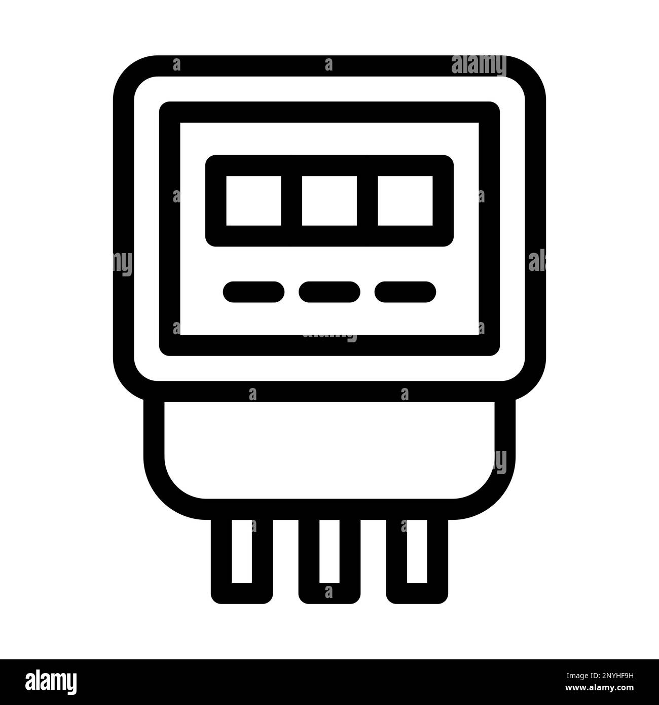 Electric Meter Thick Line Icon Stock Photo - Alamy