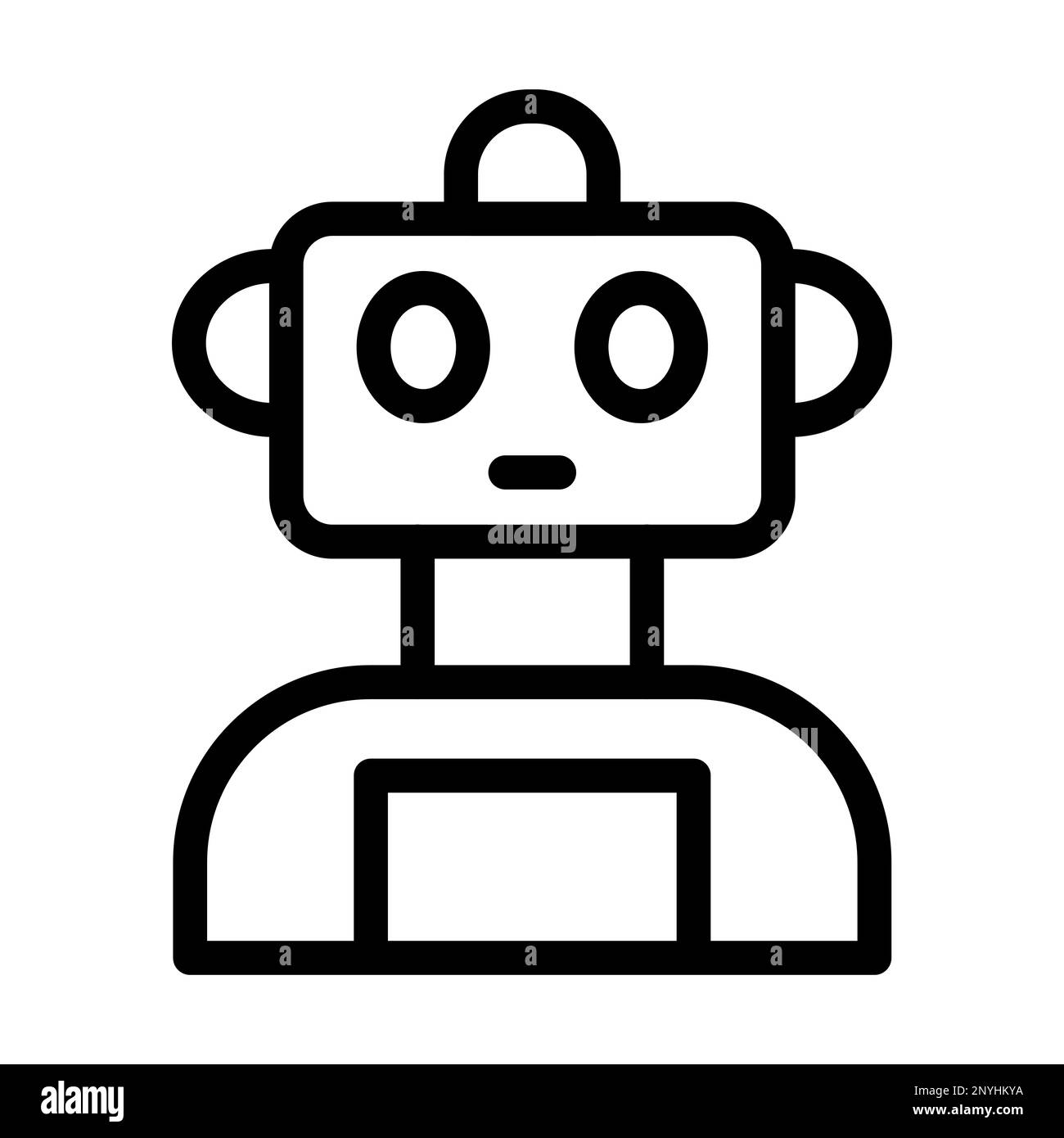 Robot Thick Line Icon Stock Photo - Alamy