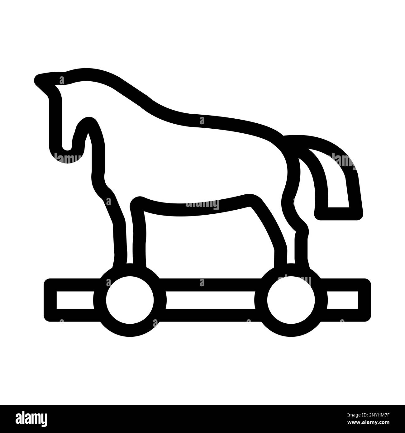 Trojan Horse Thick Line Icon Stock Photo - Alamy