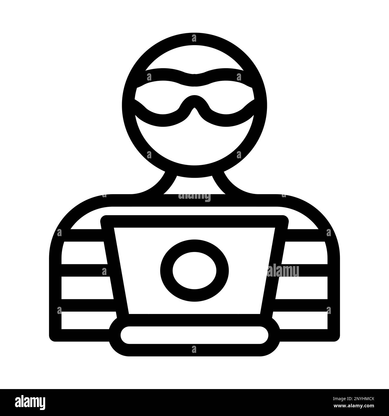 Robber Thick Line Icon Stock Photo