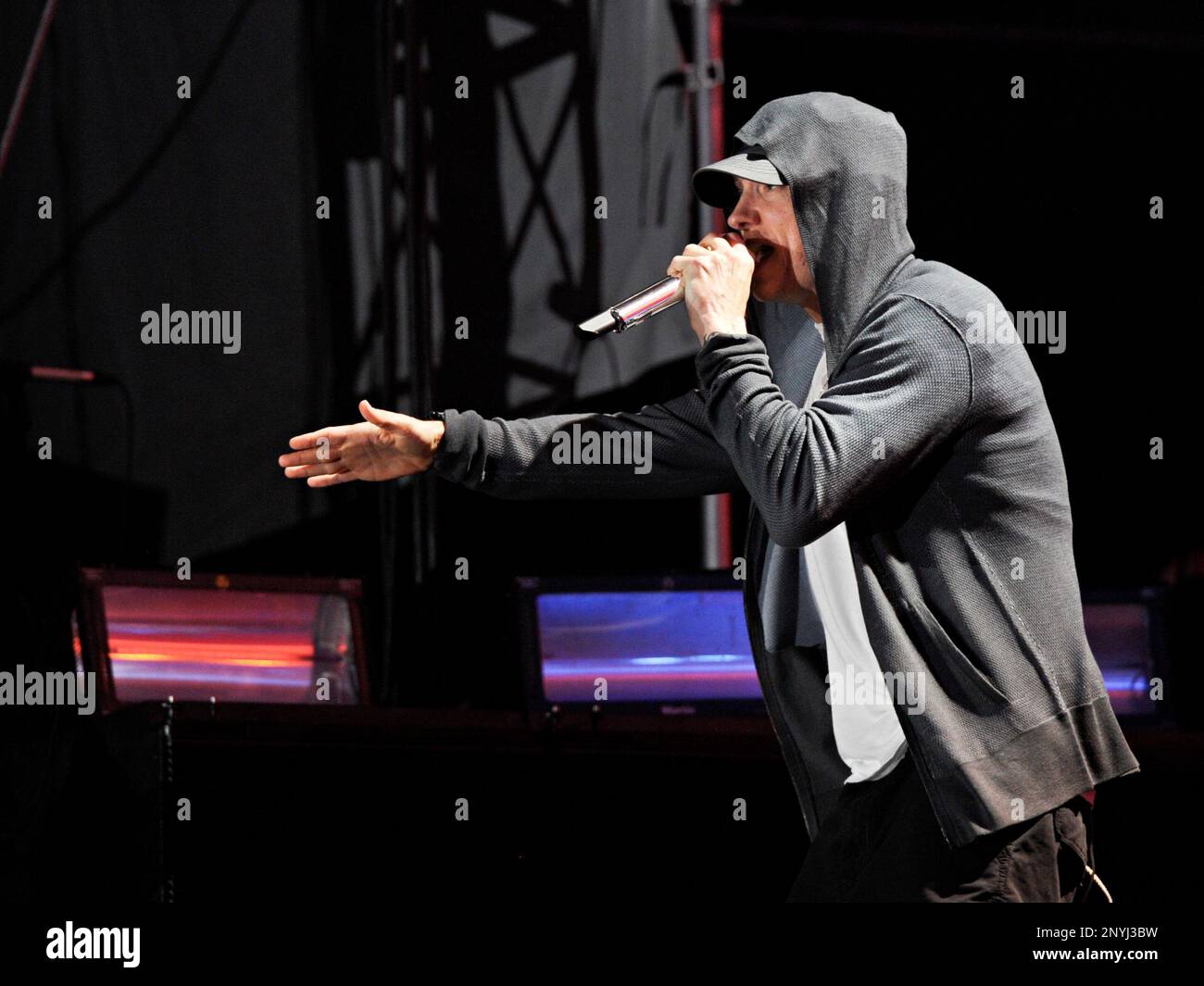 Eminem performs during day 1 of the 2011 Kanrocksas Music Festival 