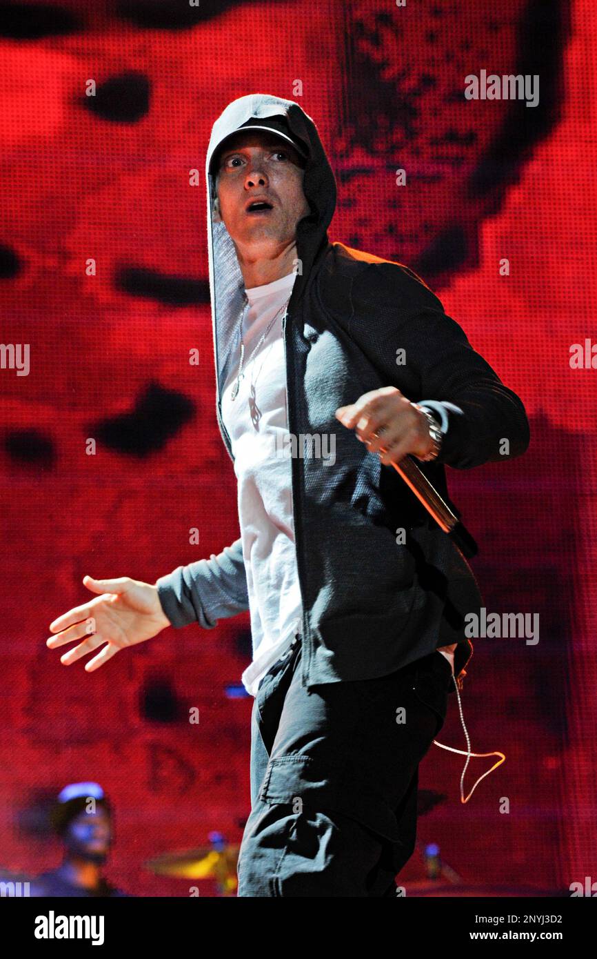 Eminem performs during day 1 of the 2011 Kanrocksas Music Festival 