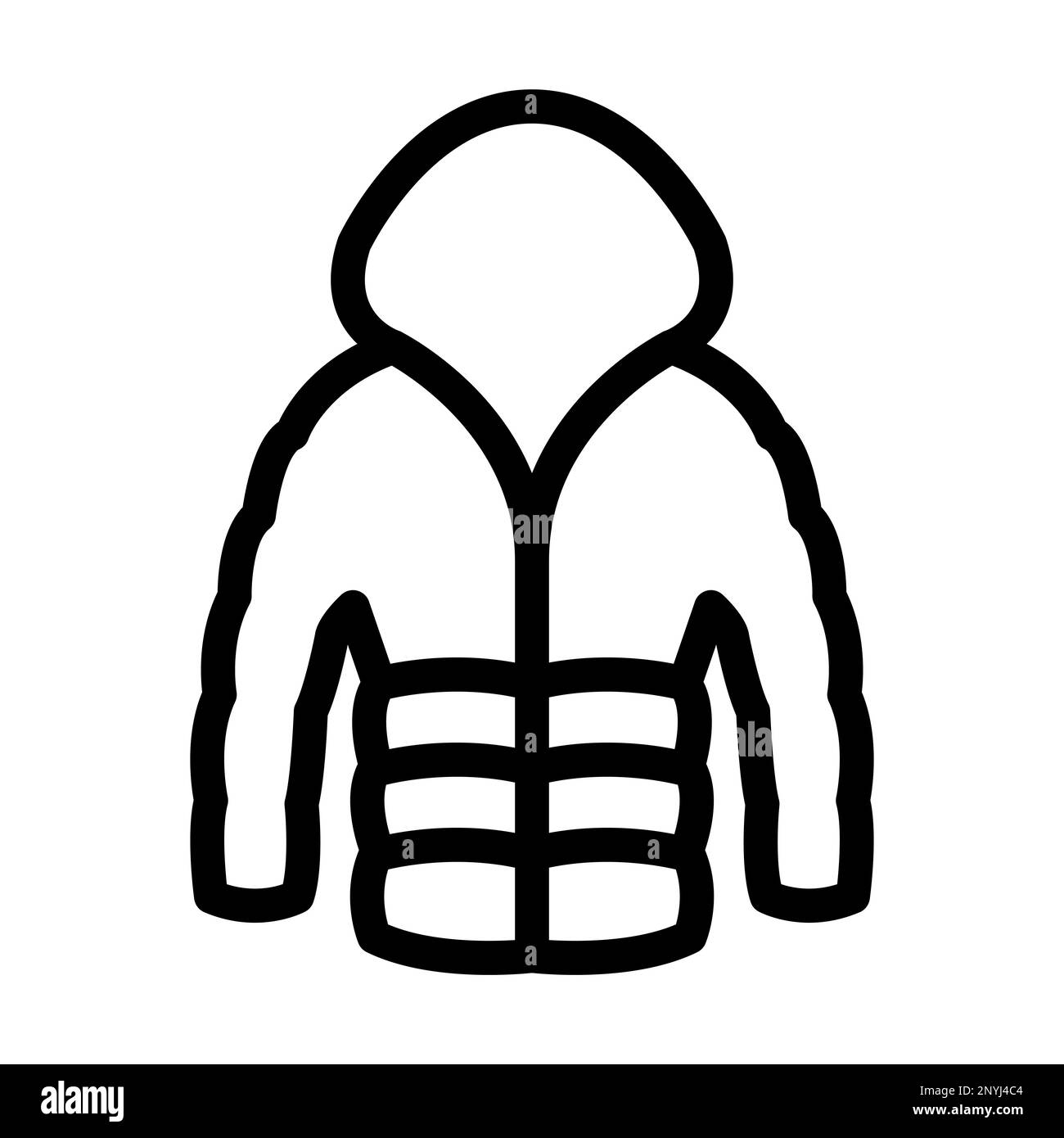Puffer Coat Thick Line Icon Stock Photo