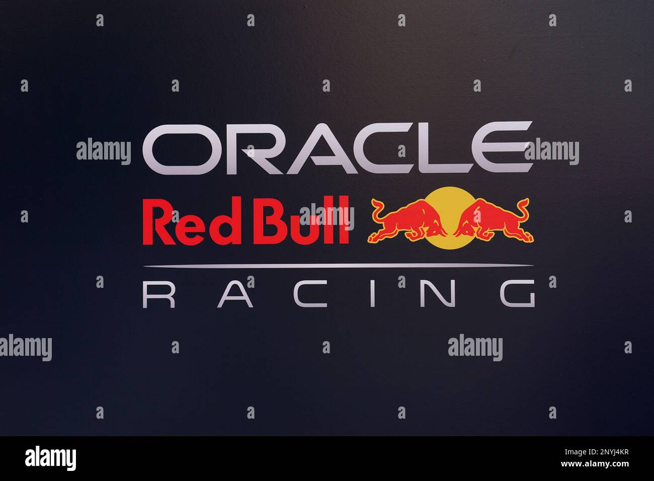 Oracle Red Bull Racing signage during preview day ahead of the Bahrain ...