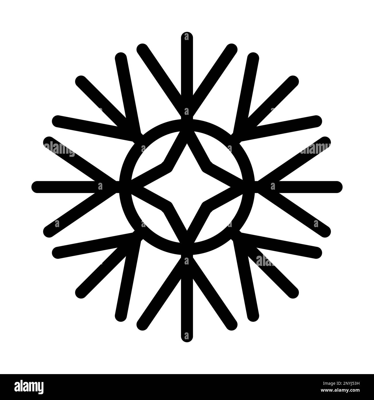 Snowflake Thick Line Icon Stock Photo - Alamy