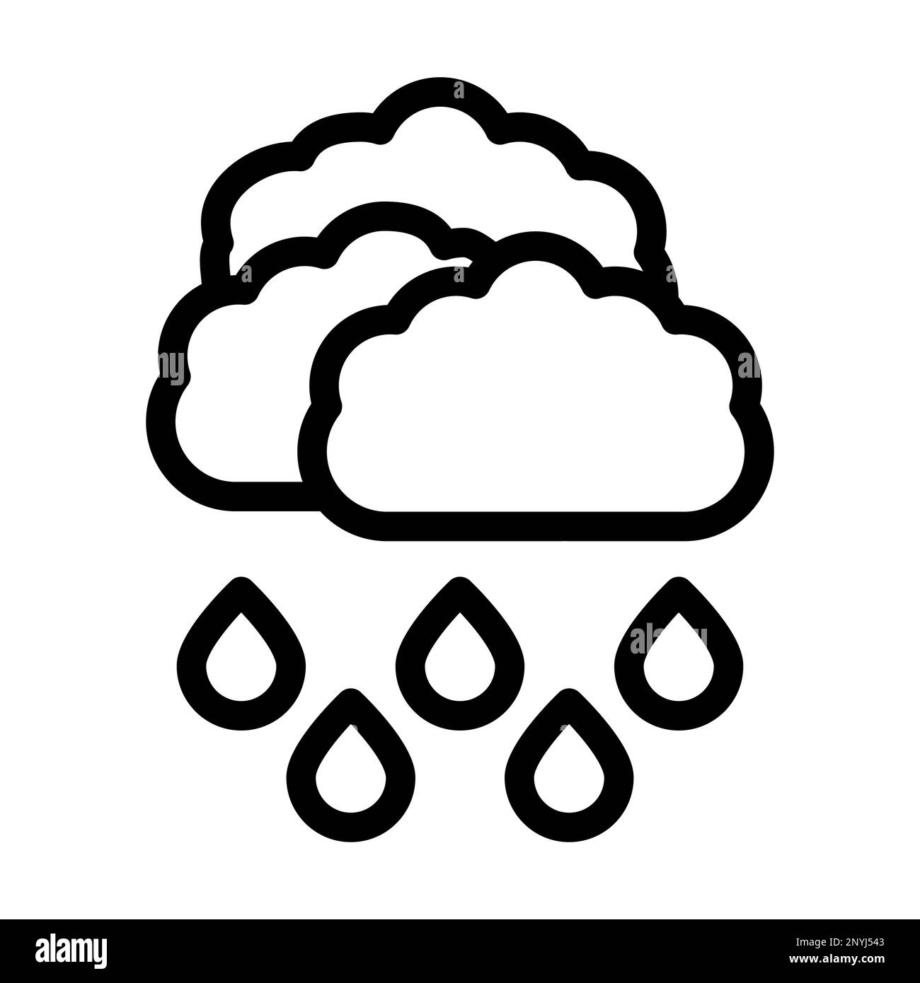 Rainy Thick Line Icon Stock Photo - Alamy
