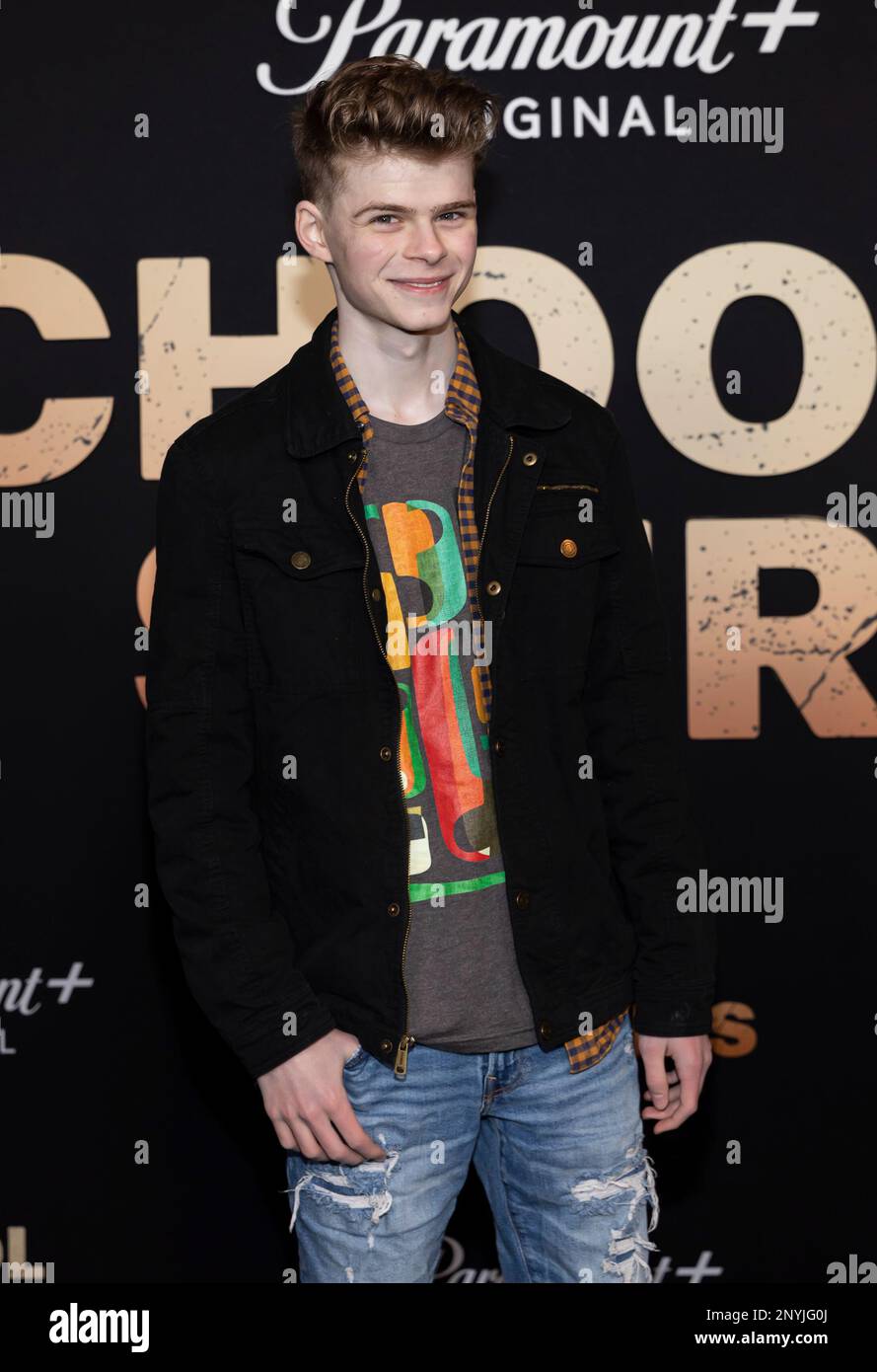 Los Angeles, USA. 01st Mar, 2023. Merrick Hannah attends the arrivals of Paramount   School Spirits Premiere at the Masonic Lodge in Los Angeles, CA on March 1, 2023. (Photo by Corine Solberg/Sipa USA) Credit: Sipa USA/Alamy Live News Stock Photo