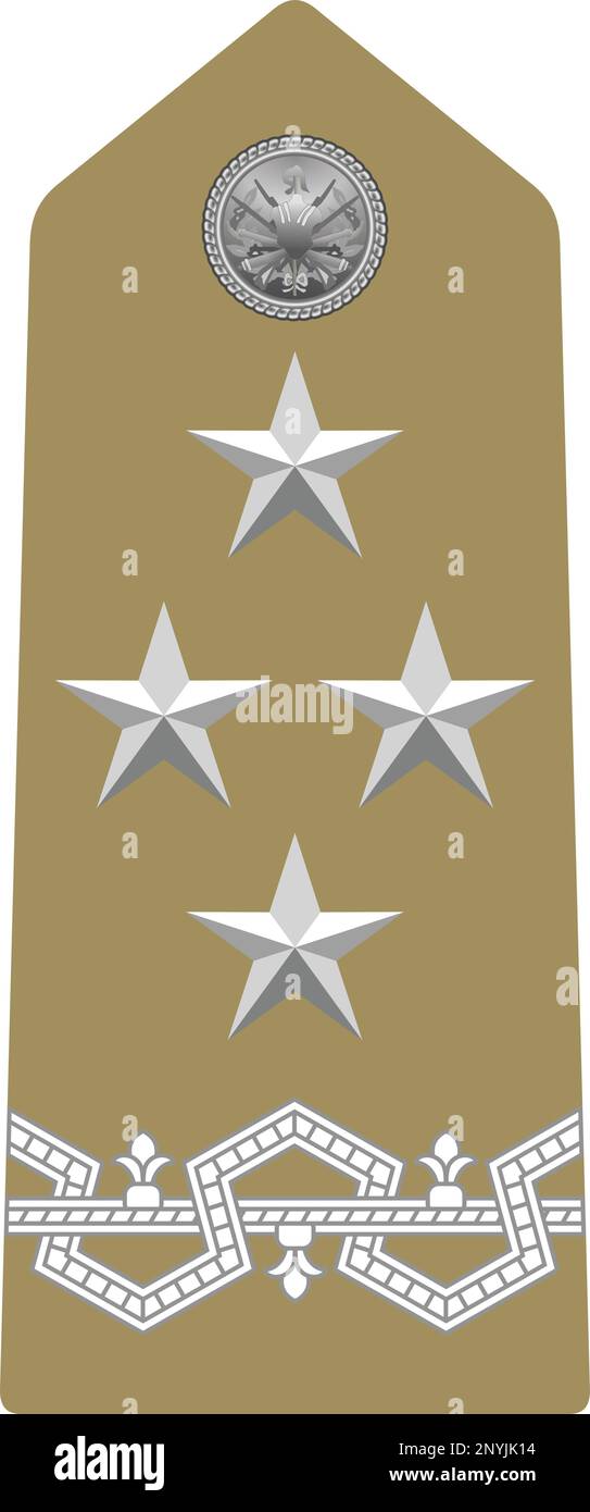 Shoulder pad military officer insignia of the Italy GENERALE (GENERAL) Stock Vector
