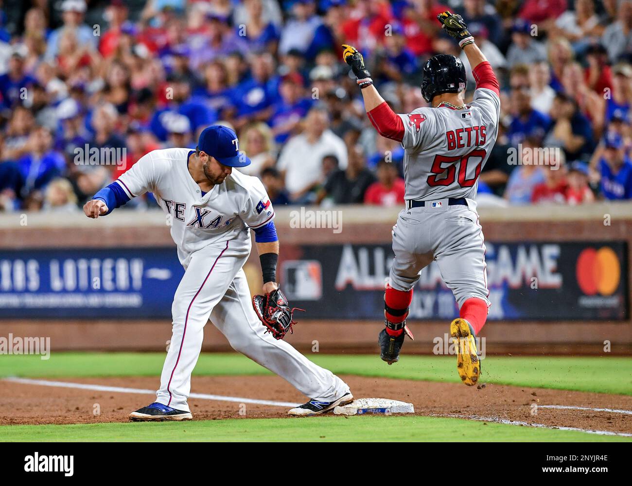 July 5th, 2017:.Texas Rangers third baseman Joey Gallo (13) stretches ...