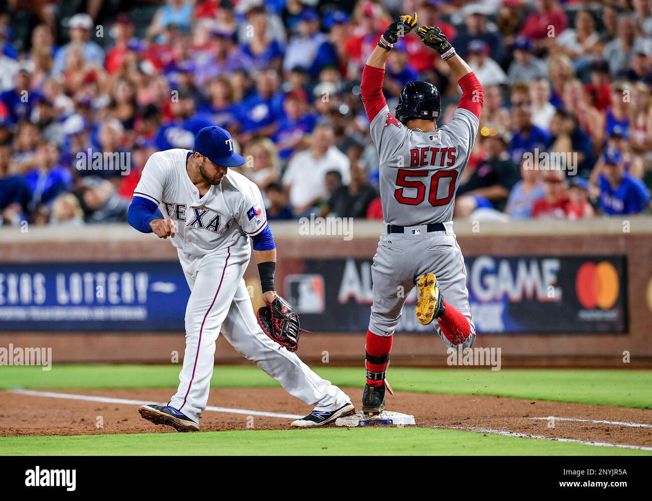 July 5th, 2017:.Texas Rangers third baseman Joey Gallo (13) stretches ...