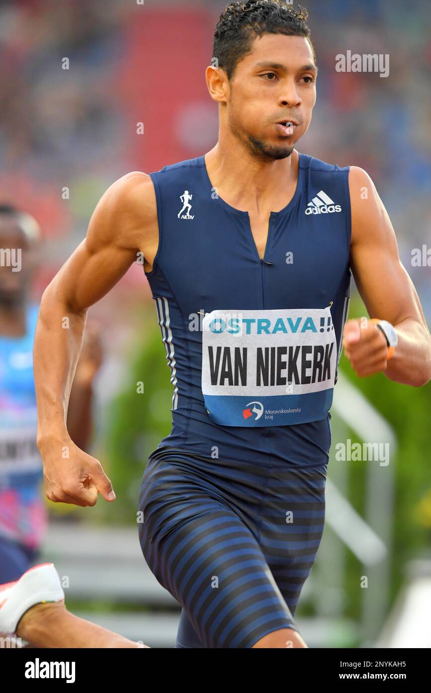 Wayde Van Niekerk (RSA) wins the 300m in a world record 30.81 during the  56th Ostrava Golden Spike in an IAAF World Challenge meeting at Mestky  Stadion in Ostrava, Czech Republic on