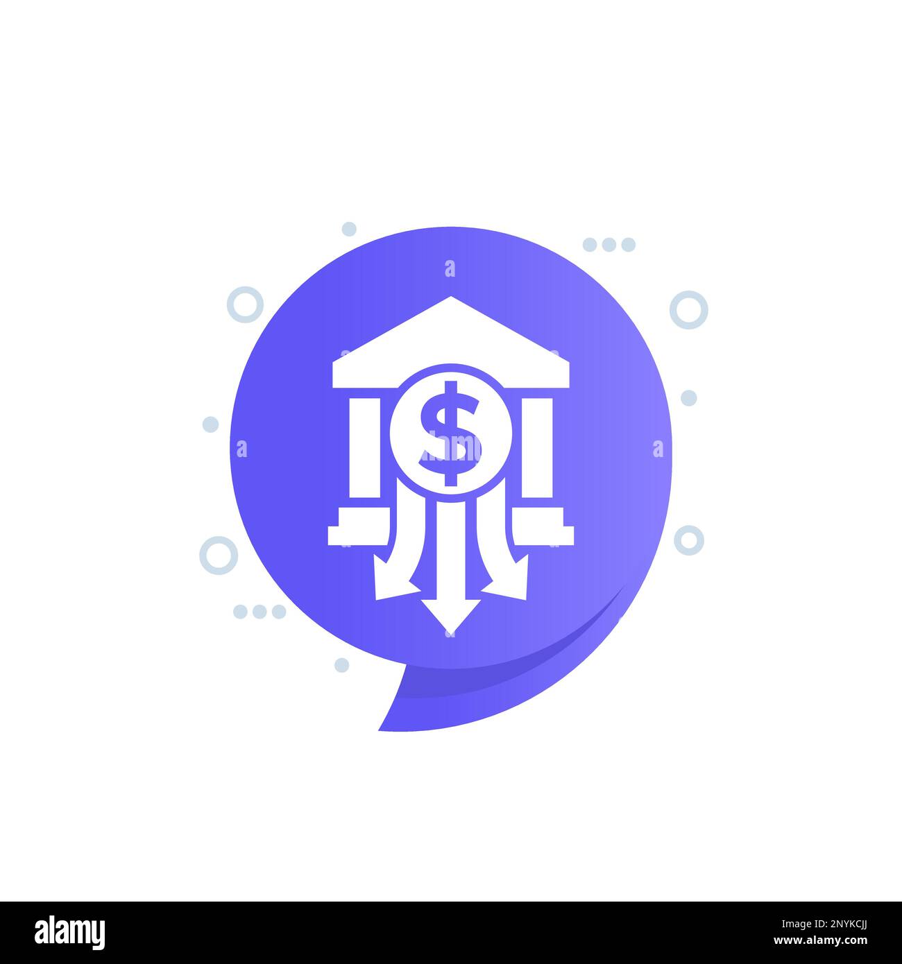 bank deposits drain icon, cash withdrawals vector Stock Vector