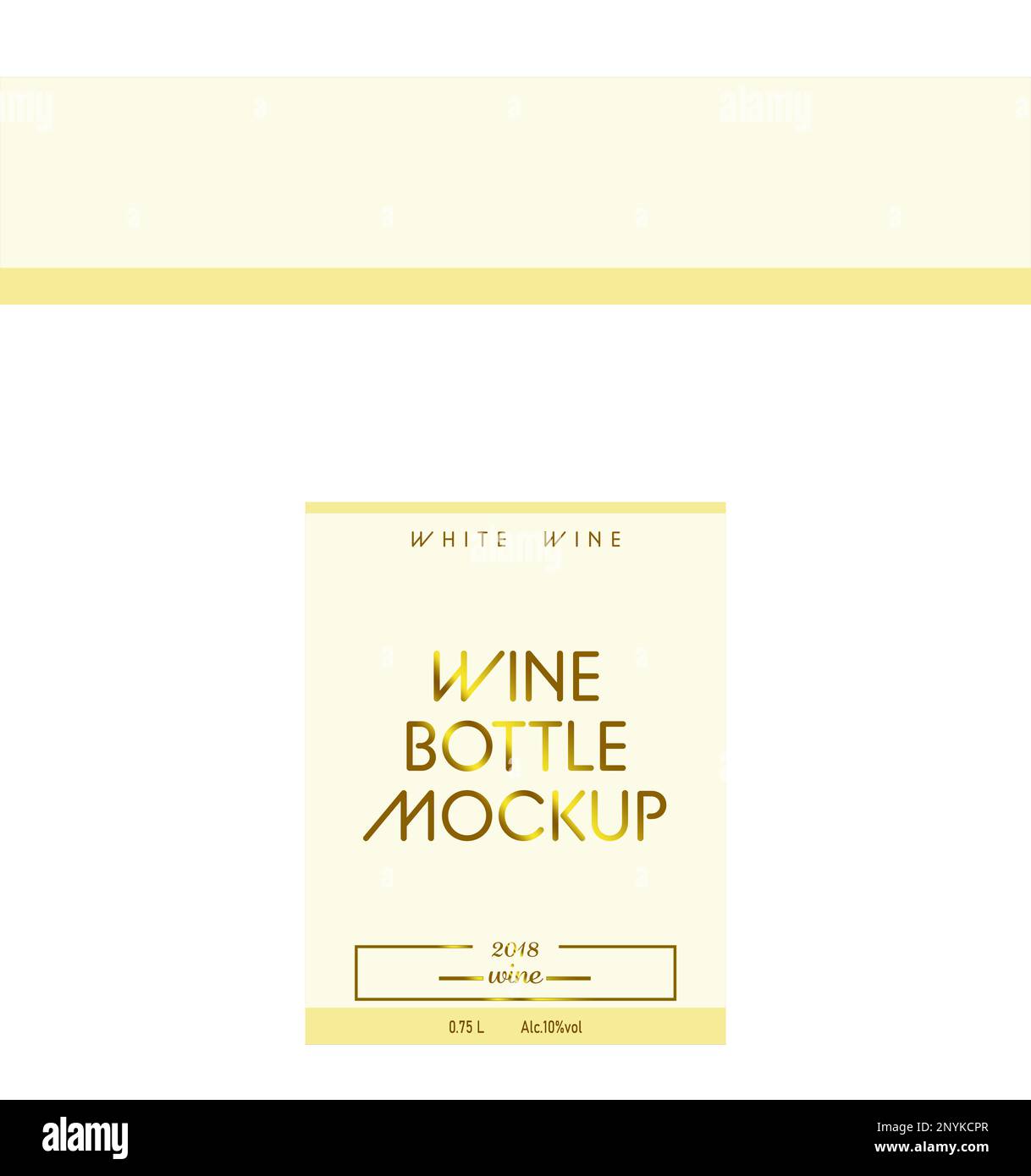 Beautiful wine bottle label, illustration. Mockup for design Stock