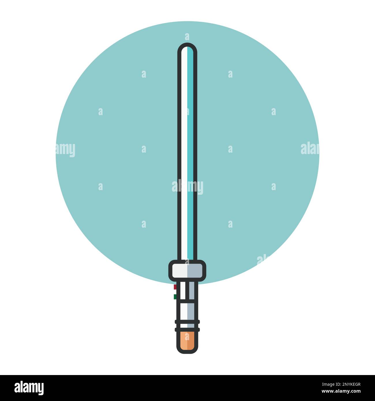 Vector illustration of the lightsaber. Vector illustration Stock Vector