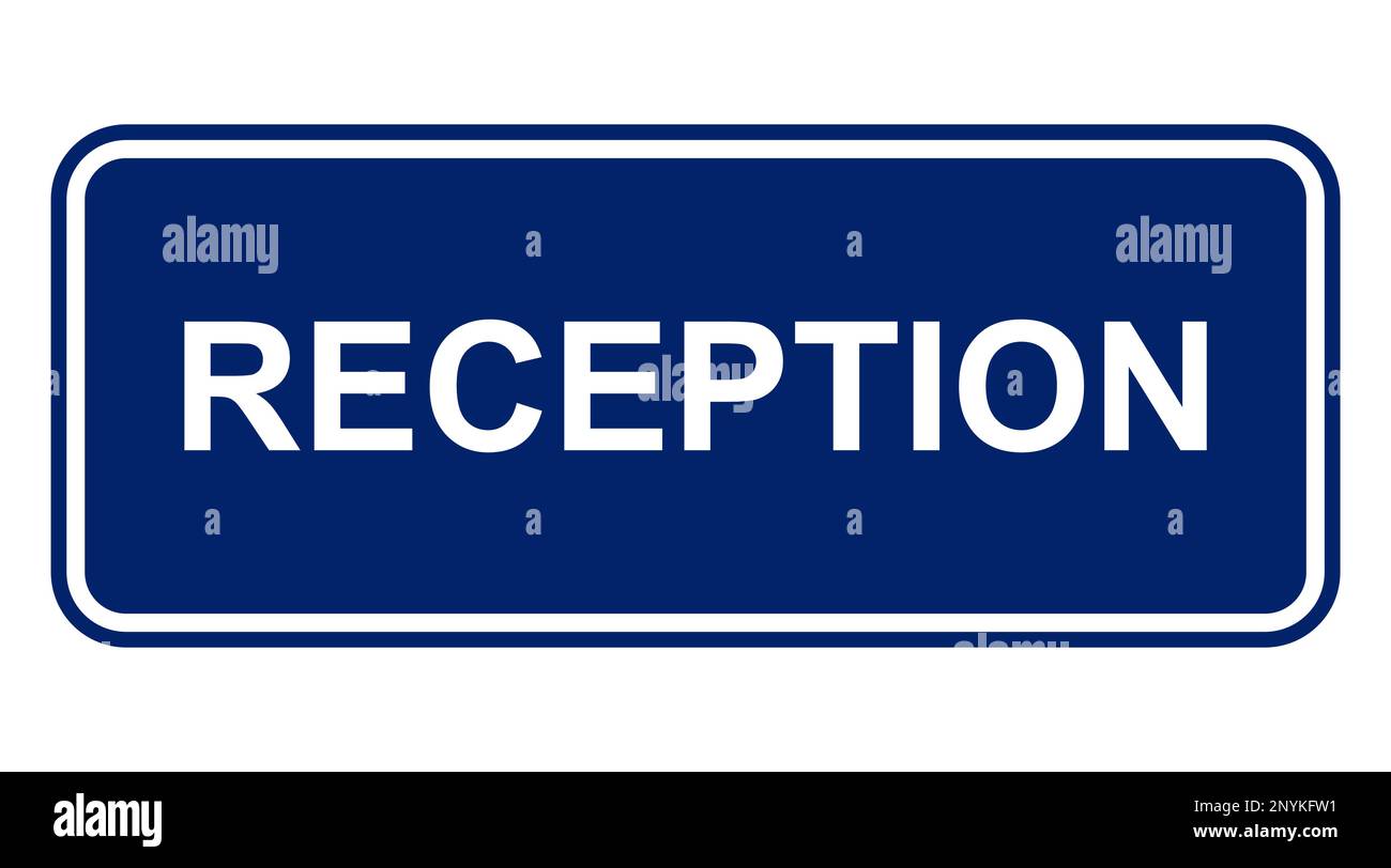 Reception sign blue sign for office Reception table / counter sign Office Indoor Sign Office