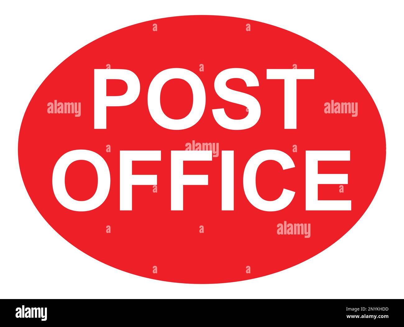 Post Office Sign - Red Egg Round Sign for Post Office Stock Vector