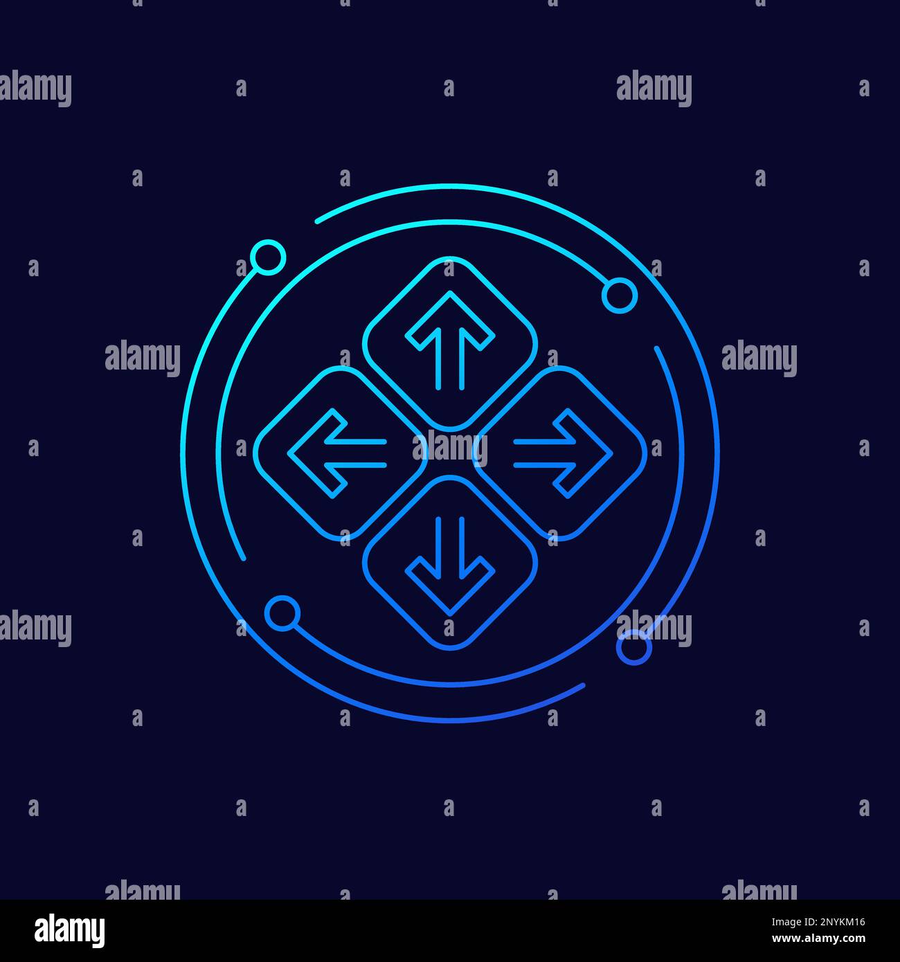 arrows, up, down, left and right line icon Stock Vector Image & Art - Alamy