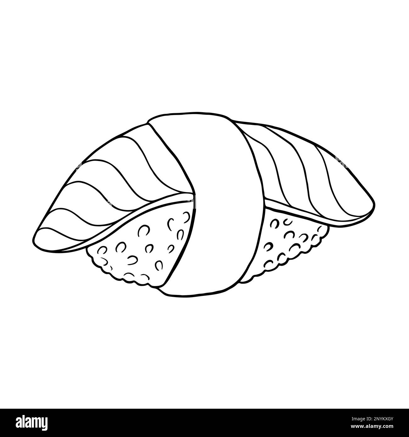 Sushi hand drawn isolated on white background. Vector illustration ...