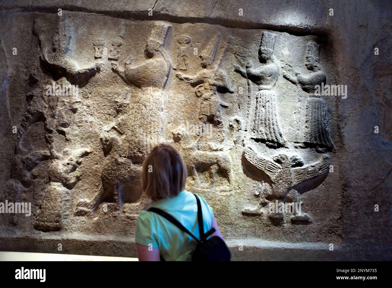 Museum Island.Pergamonmuseum. relief assyrian. Berlin. Germany Stock Photo