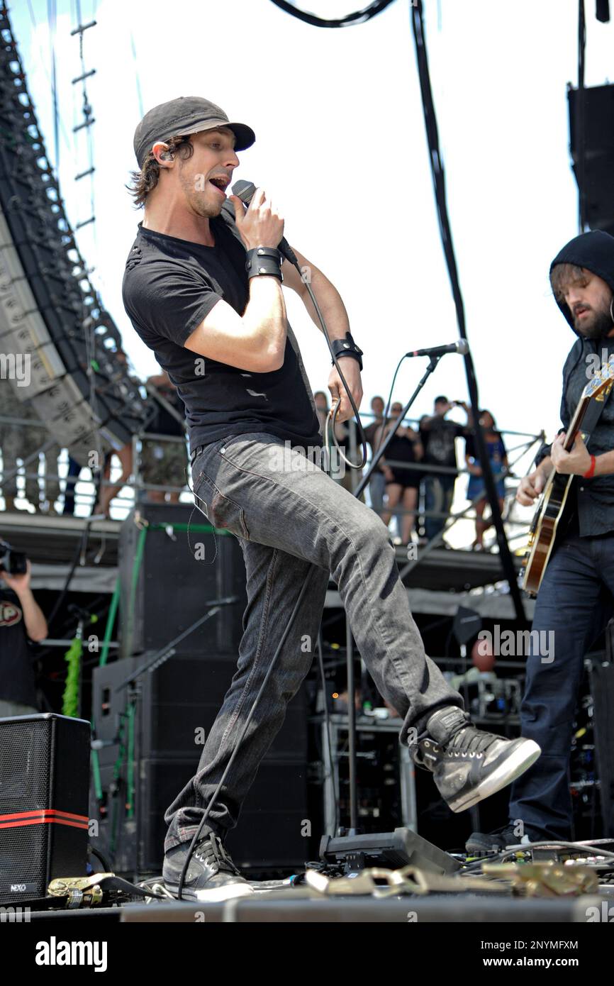 Jesse Hasek of 10 Years performs during the Rock On The Range festival