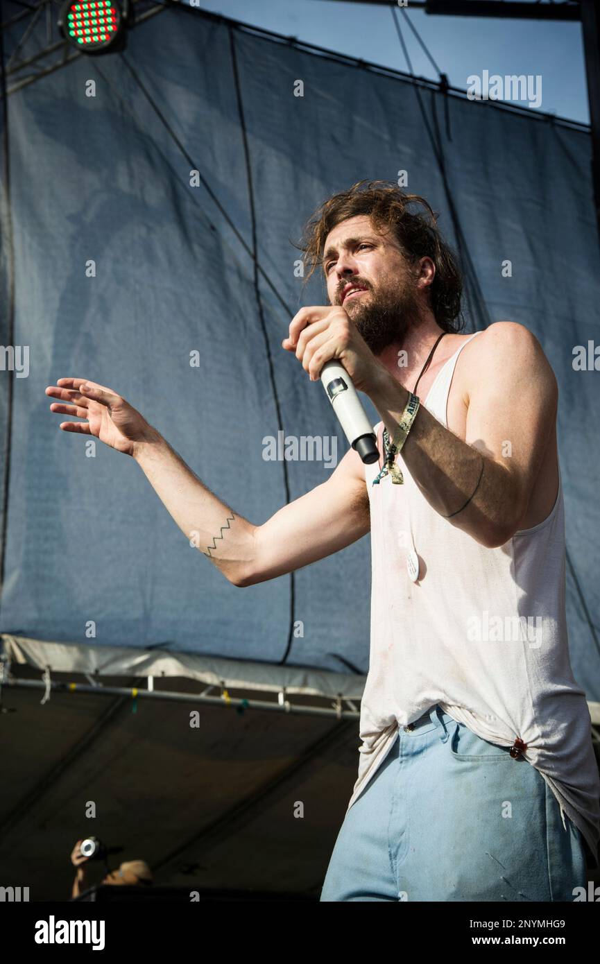 Alex Ebert of Edward Sharpe and the Magnetic Zeros performs during day ...