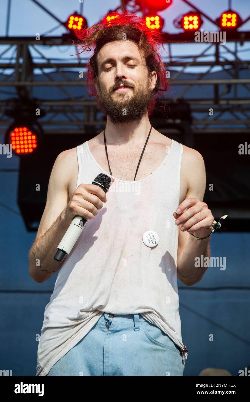 Alex Ebert of Edward Sharpe and the Magnetic Zeros performs during day ...