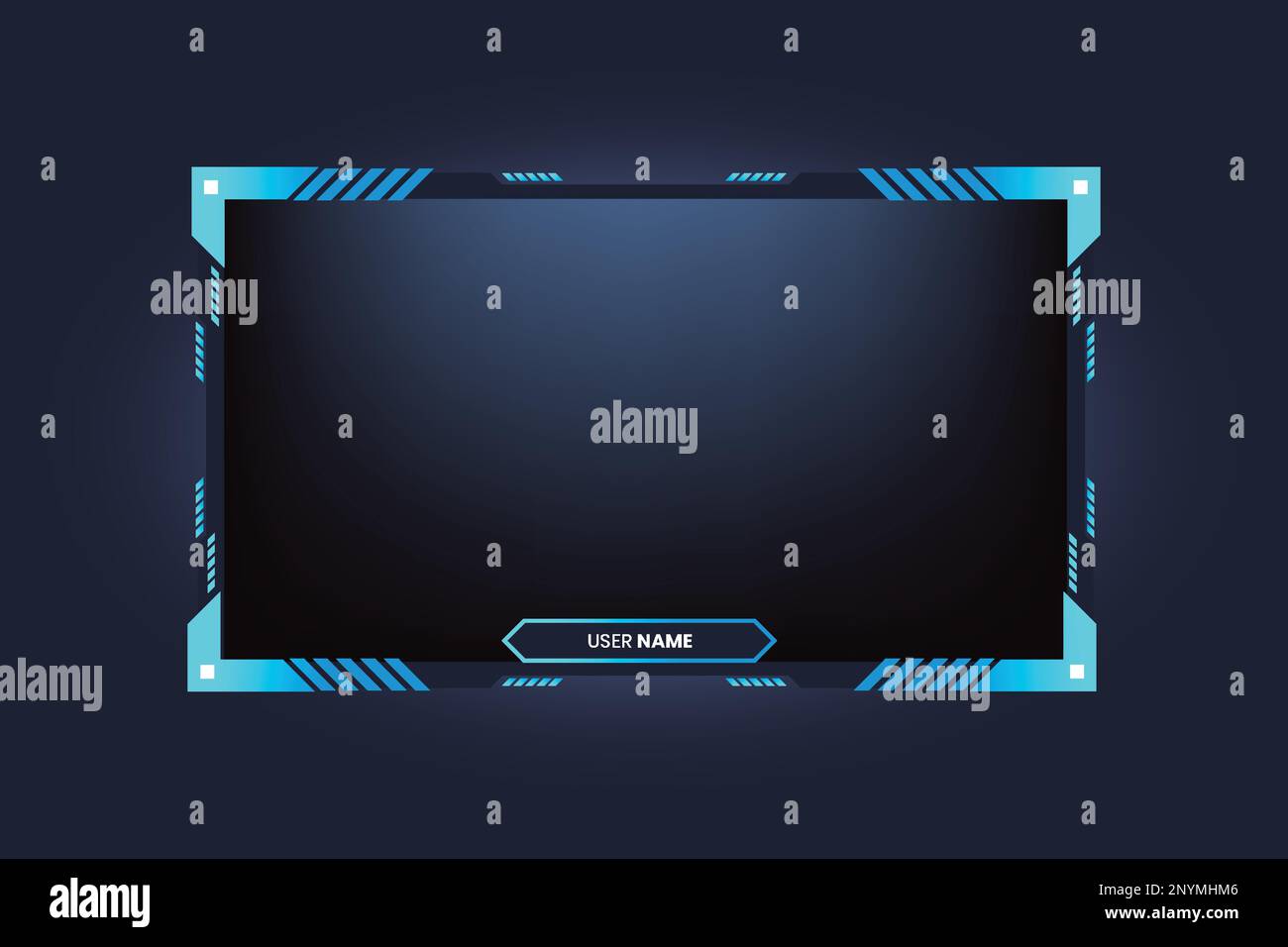 Futuristic live streaming overlay vector with frosty blue color. Live ...