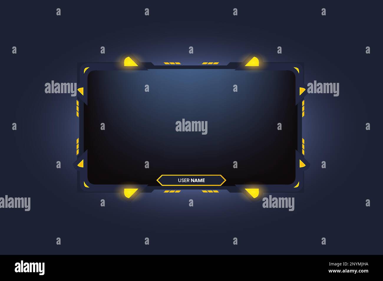 Live streaming overlay design for gamers with dark screen panels